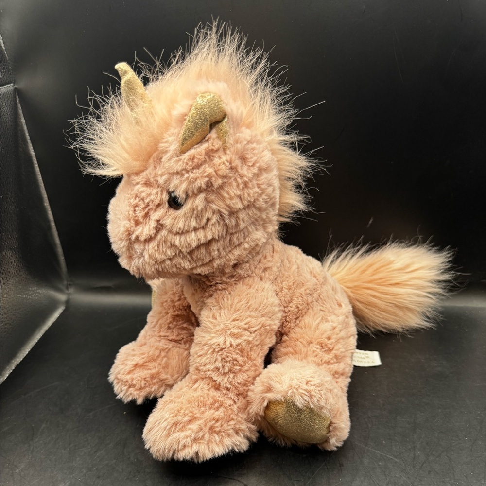 Bearington Collection Glitter Paws Unicorn Stuffed Animal Plush Lite Pink